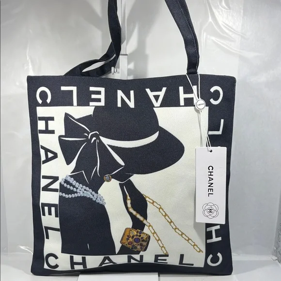 Chanel Graphic Black and White Tote - Picture 1 of 5